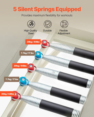 VEVOR Foldable Pilates Reformer Metal - White