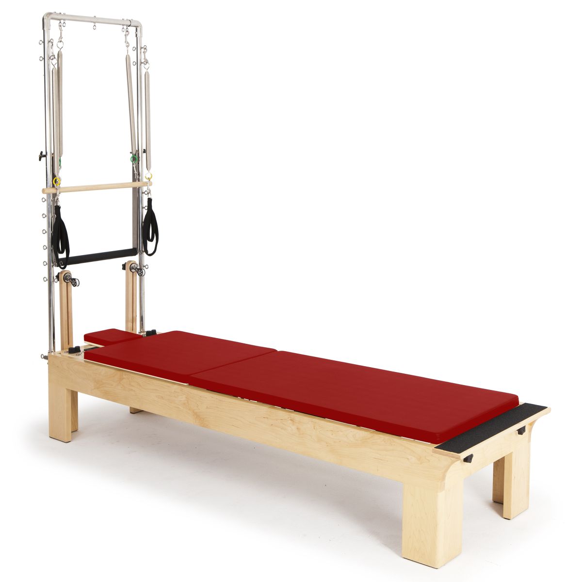 Elina Pilates Wooden Physio Reformer With Tower__Red