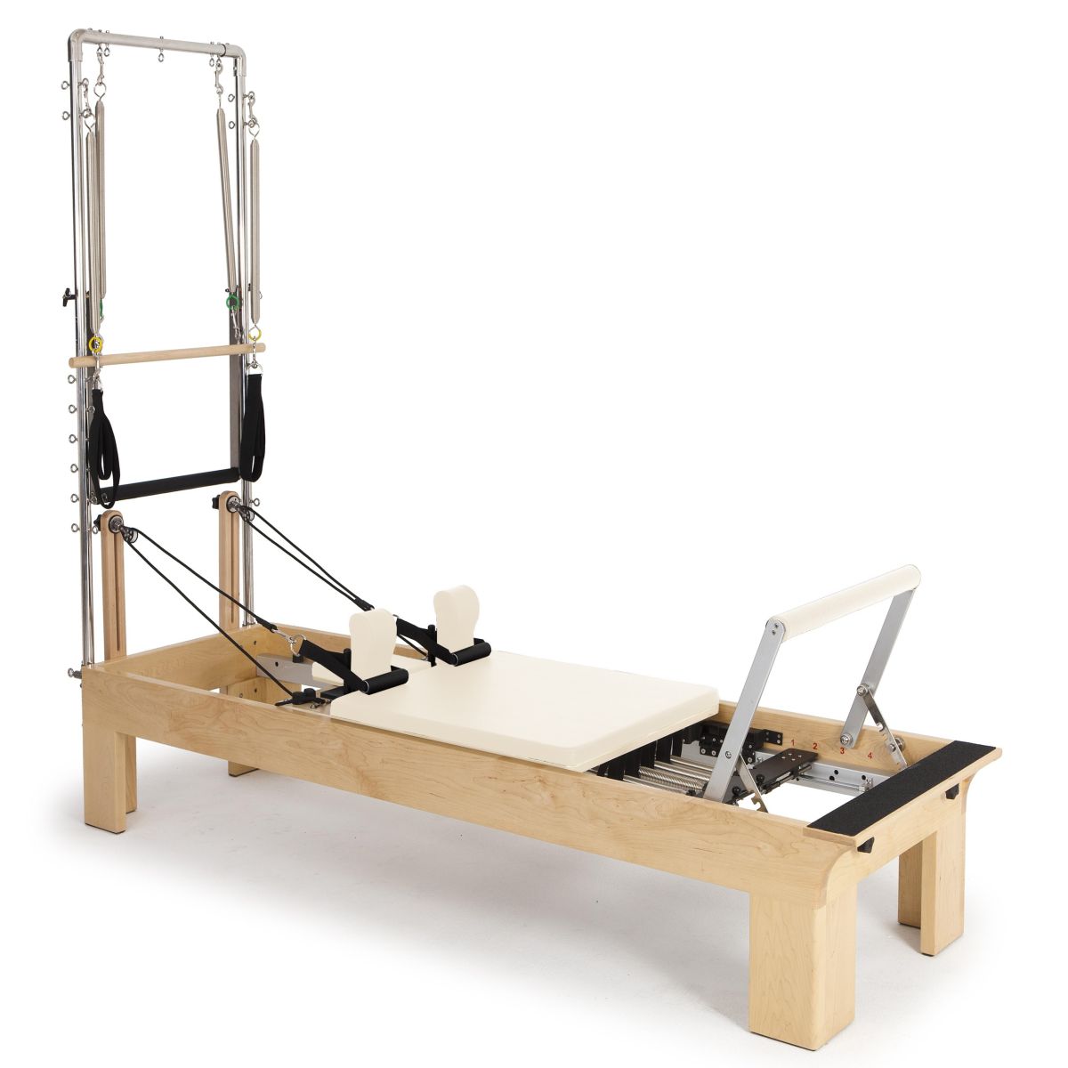 Elina Pilates Wooden Physio Reformer With Tower__Ivory