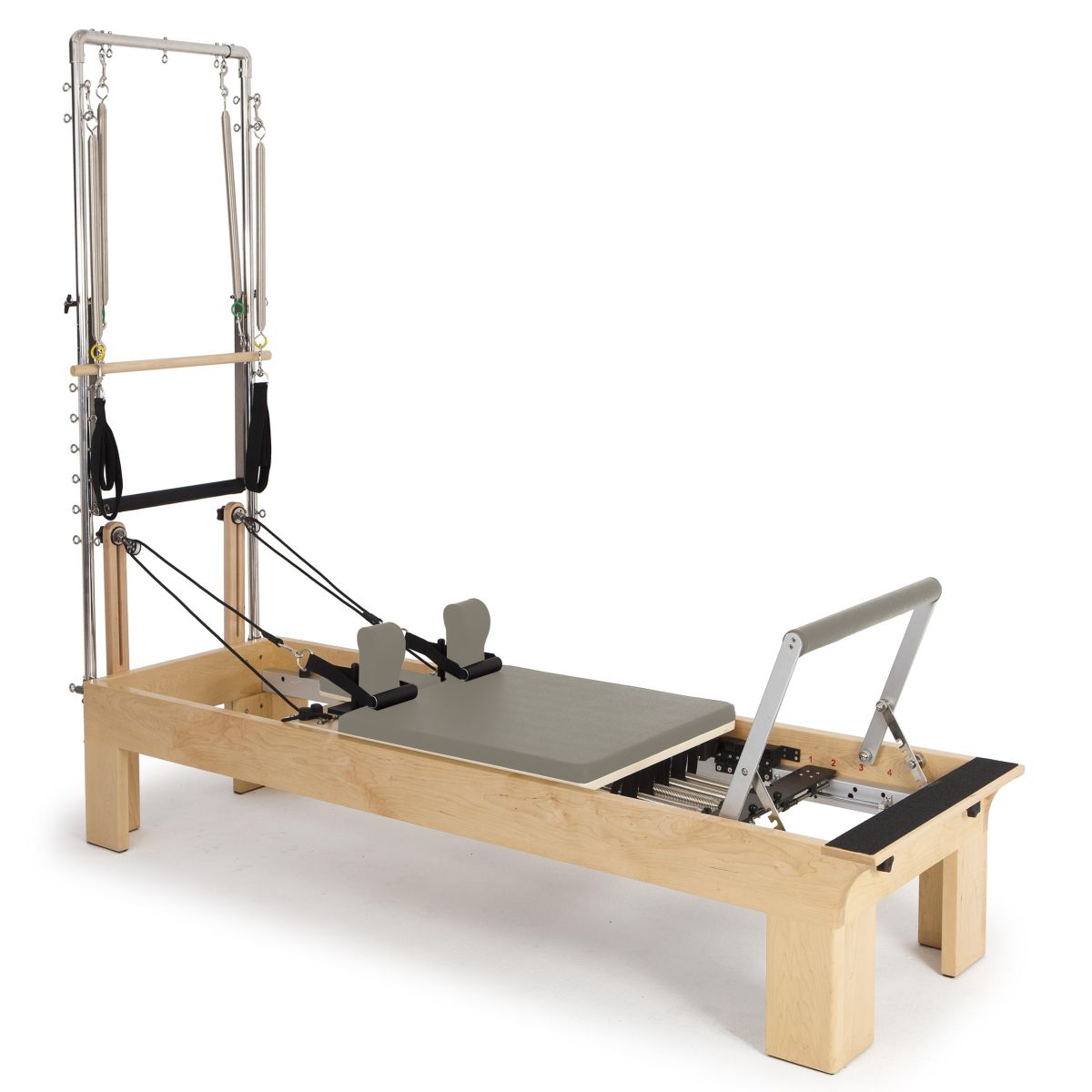 Elina Pilates Wooden Physio Reformer With Tower__Mocha