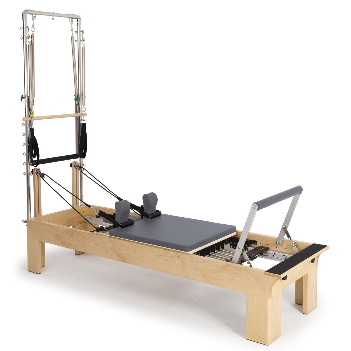 Elina Pilates Wooden Physio Reformer With Tower__Grey