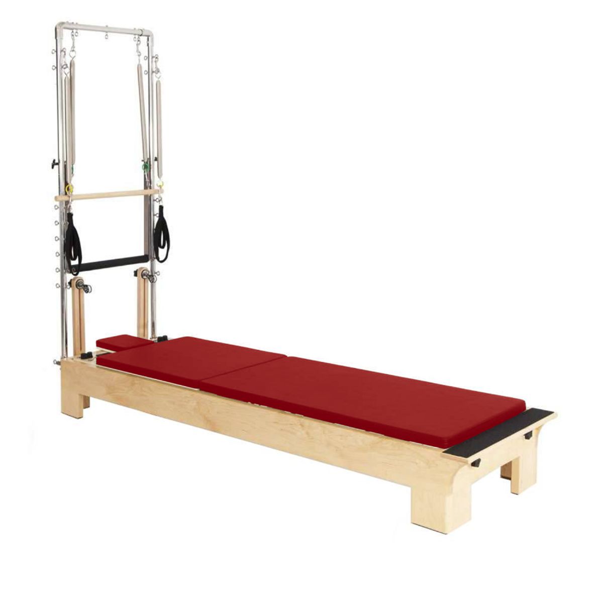 Elina Pilates Wooden Reformer With Tower__Red