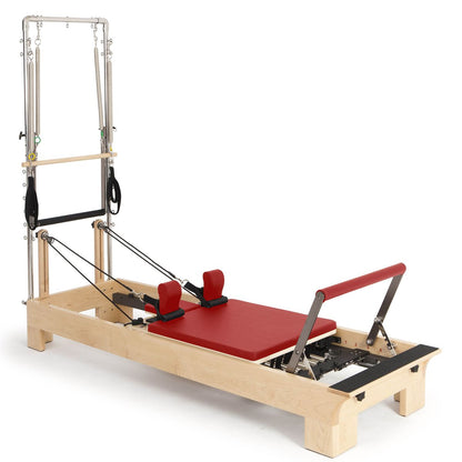 Elina Pilates Wooden Reformer With Tower__Red