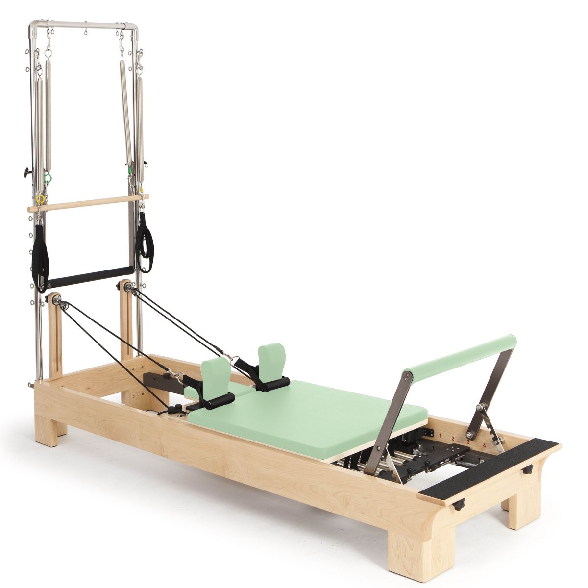 Elina Pilates Wooden Reformer With Tower__Green