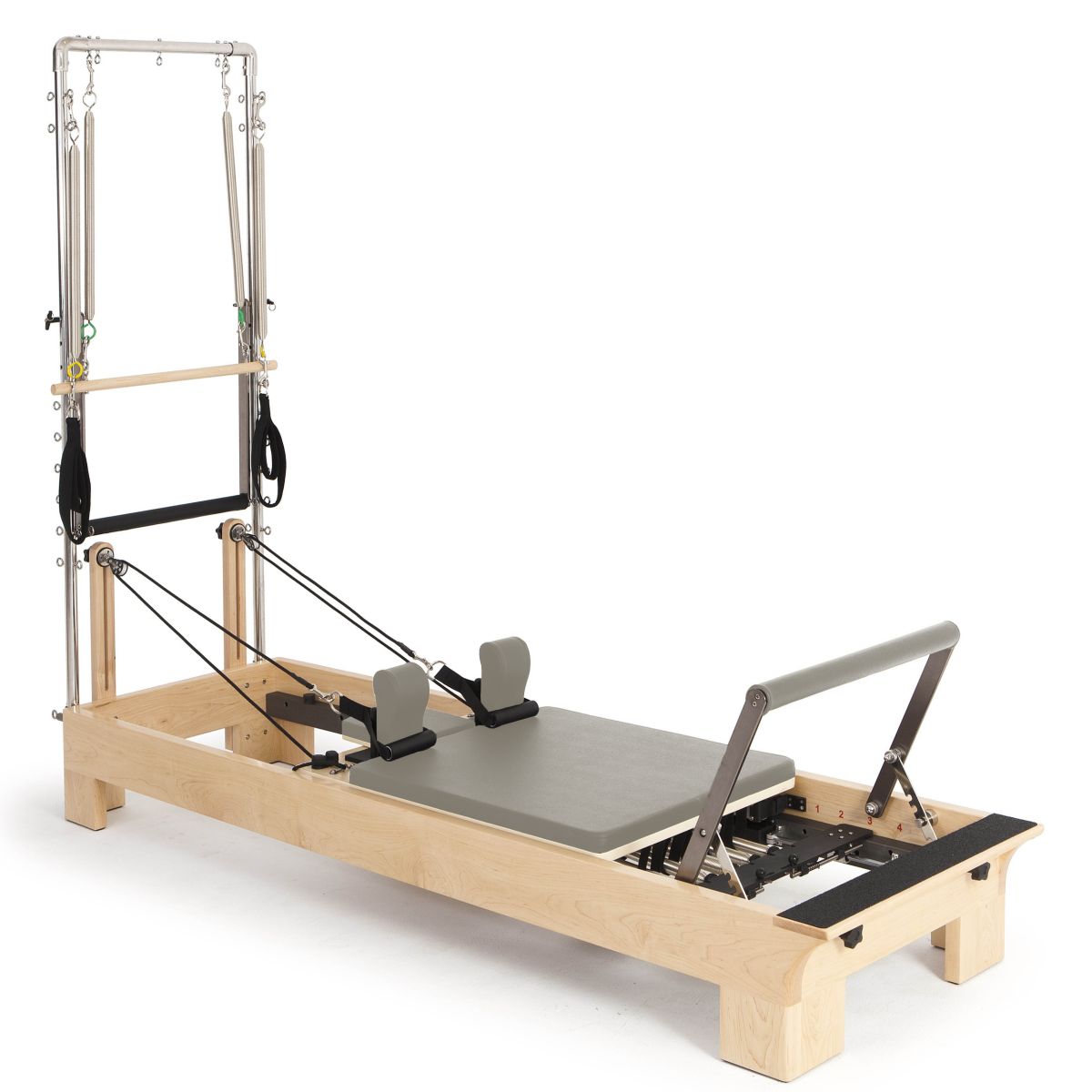 Elina Pilates Wooden Reformer With Tower__Mocha